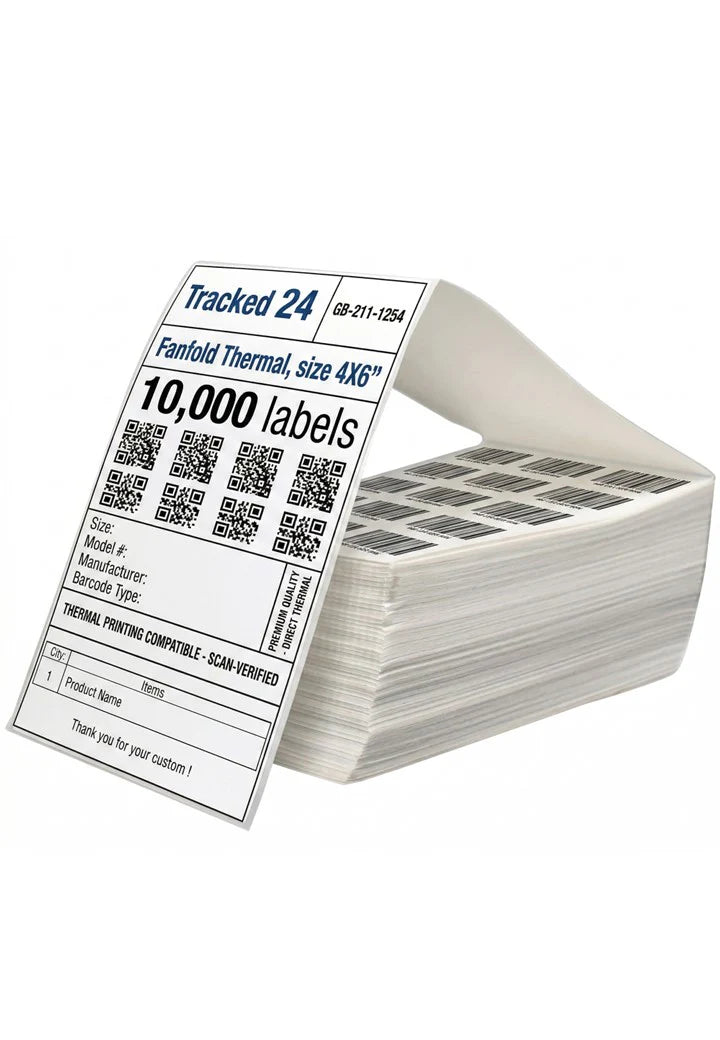 Thermal Labels 4x6" Fanfold x1,000