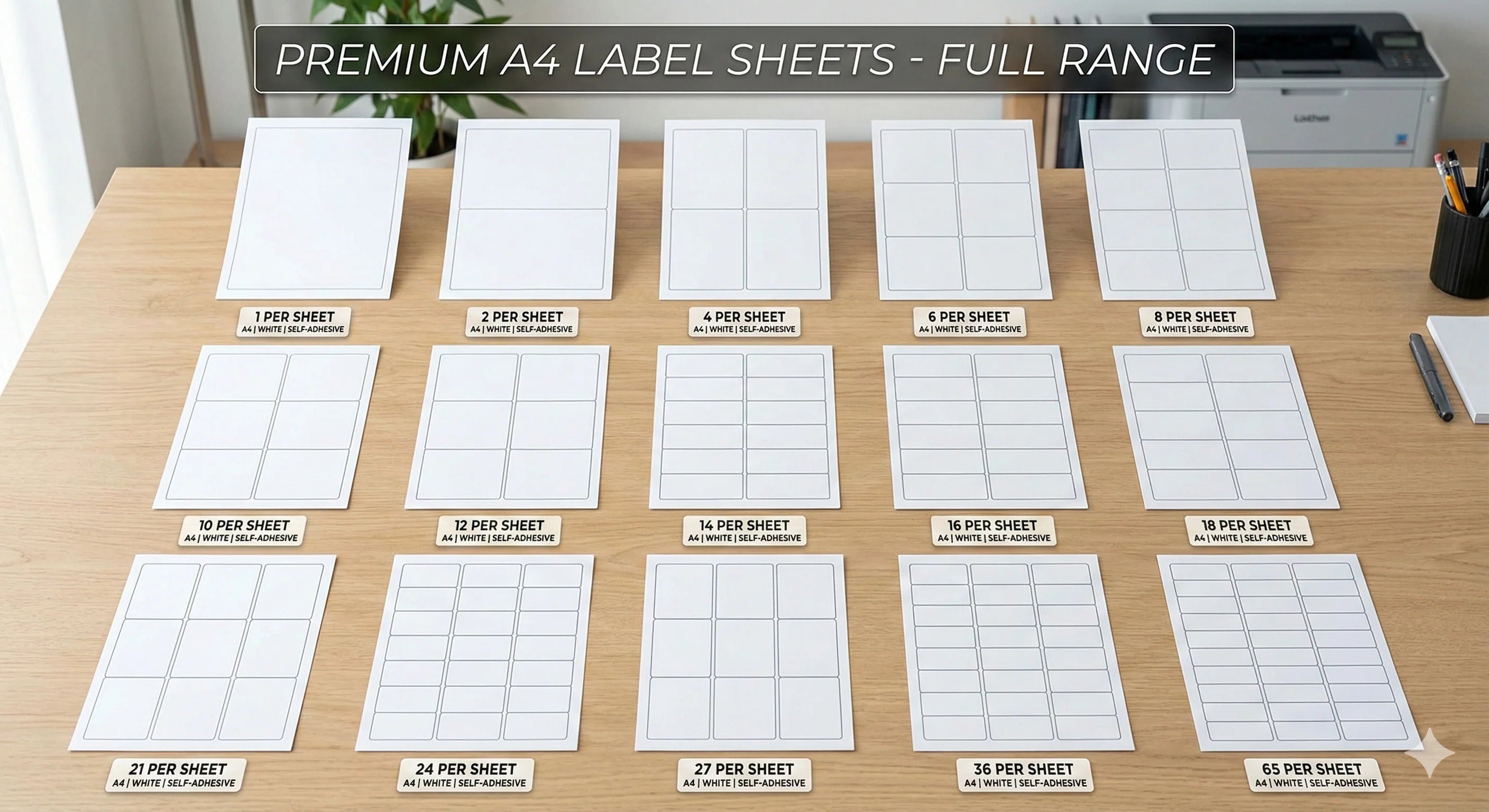 A4 Labels (15 Different Sizes)